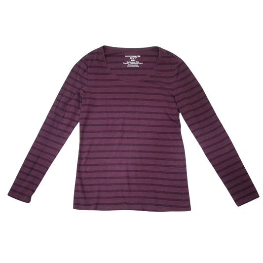 DENVER HAYES DARK PURPLE STRIPED WOMEN'S SHIRT